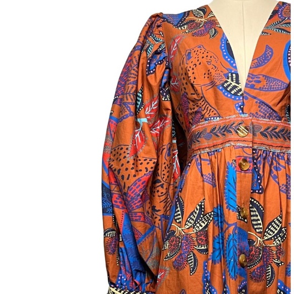 FARM Rio Orange and Blue Maxi Dress - Picture 2 of 12